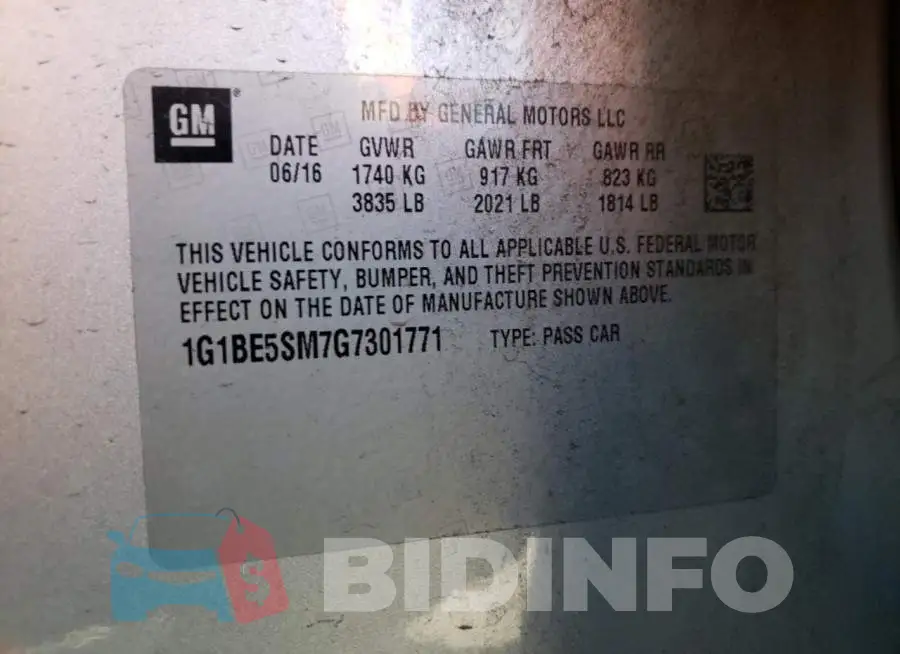 1G1BE5SM7G7301771 Photo# 10