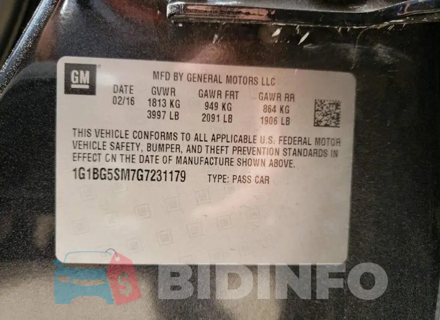 1G1BG5SM7G7231179 Photo# 10