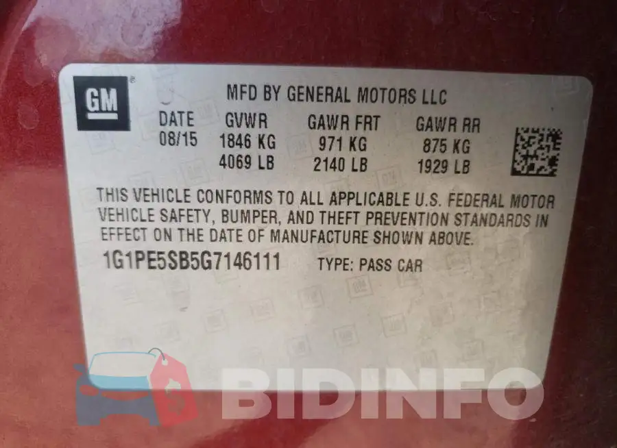 1G1PE5SB5G7146111 Photo# 10