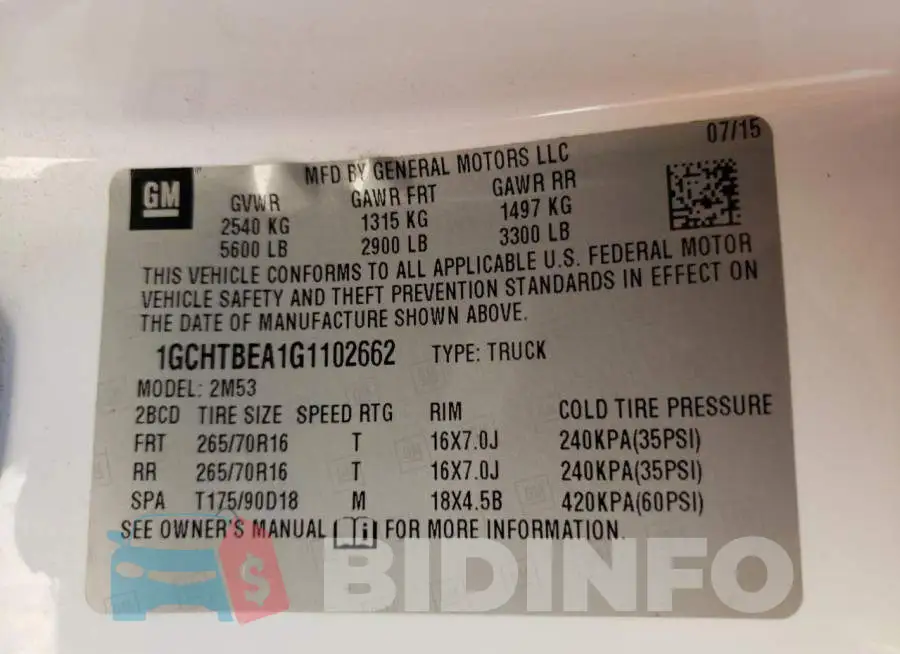 1GCHTBEA1G1102662 Photo# 10