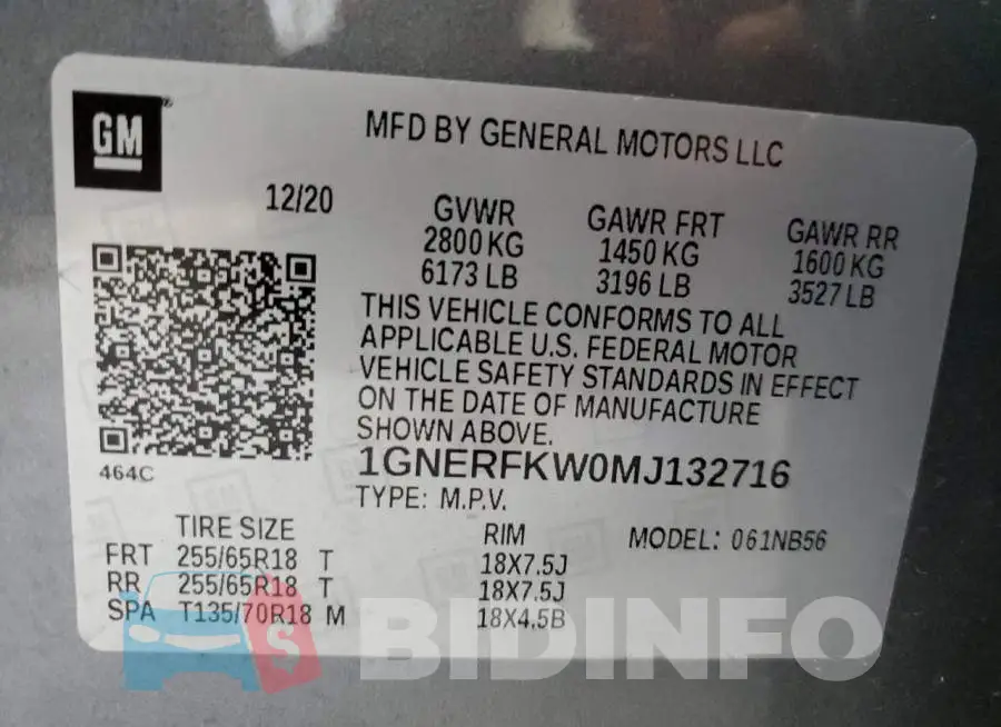 1GNERFKW0MJ132716 Photo# 10
