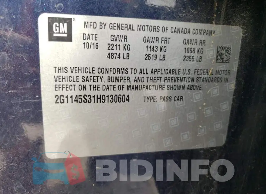2G1145S31H9130604 Photo# 10