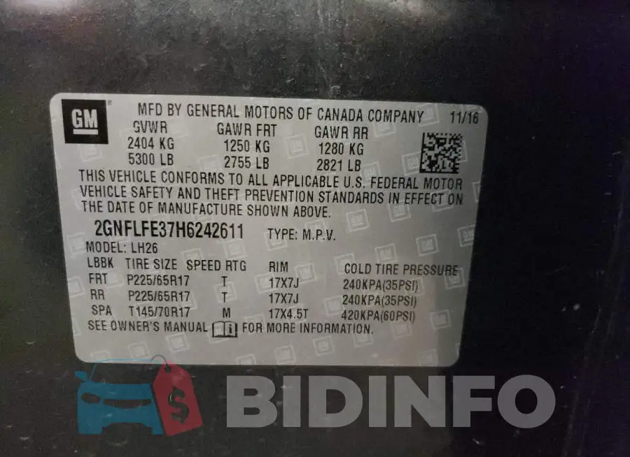 2GNFLFE37H6242611 Photo# 10