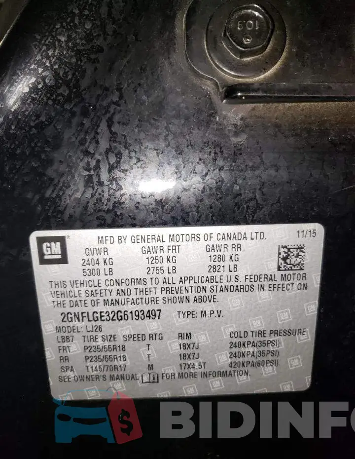 2GNFLGE32G6193497 Photo# 10