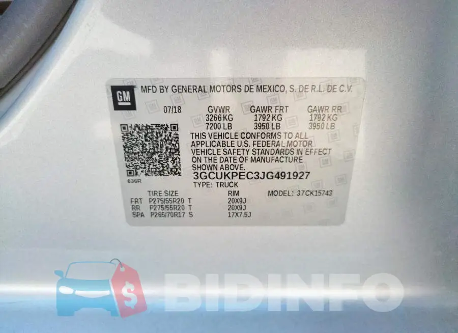 3GCUKPEC3JG491927 Photo# 10