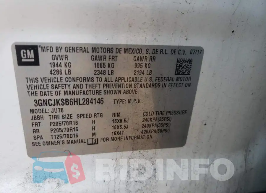 3GNCJKSB6HL284146 Photo# 10