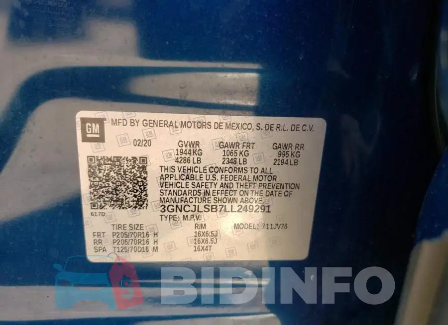 3GNCJLSB7LL249291 Photo# 10