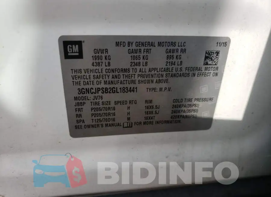 3GNCJPSB2GL183441 Photo# 10