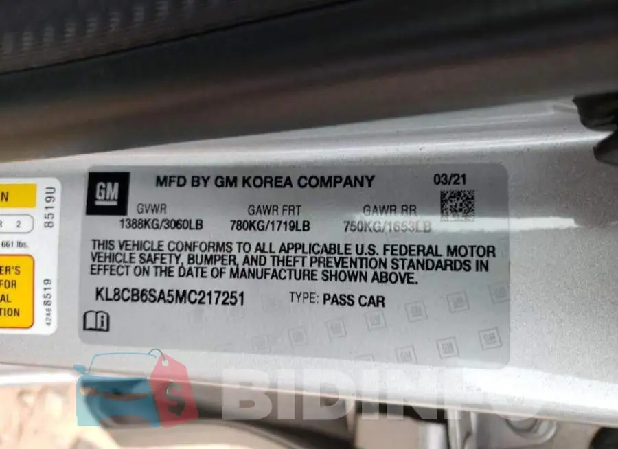 KL8CB6SA5MC217251 Photo# 10
