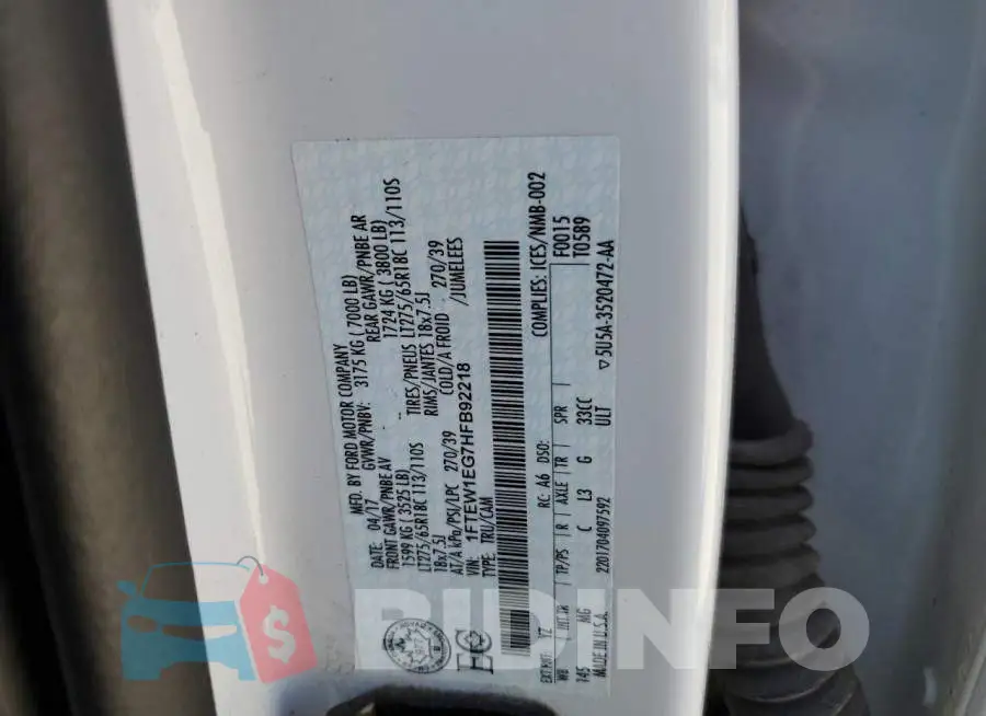 1FTEW1EG7HFB92218 Photo# 10