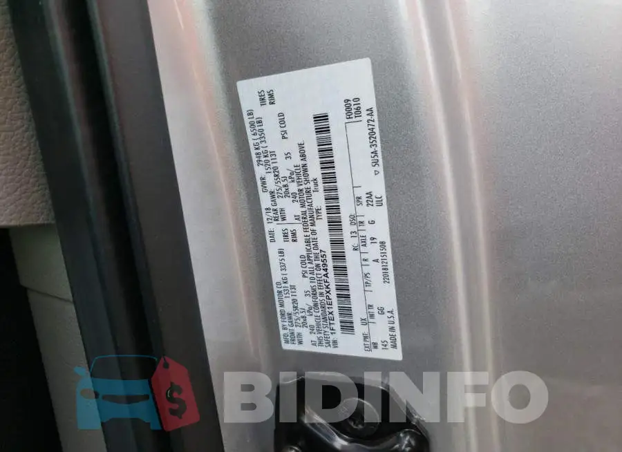 1FTEX1EPXKFA49557 Photo# 10