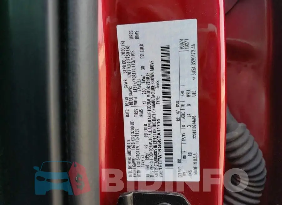 1FTFW1RG6KFA11714 Photo# 10