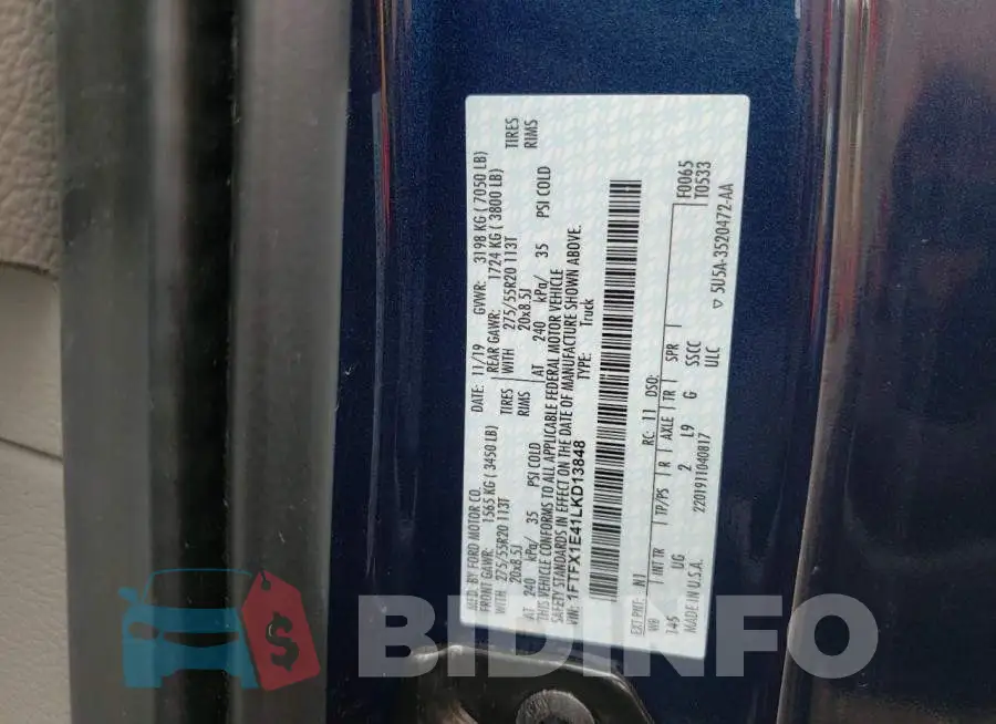1FTFX1E41LKD13848 Photo# 10
