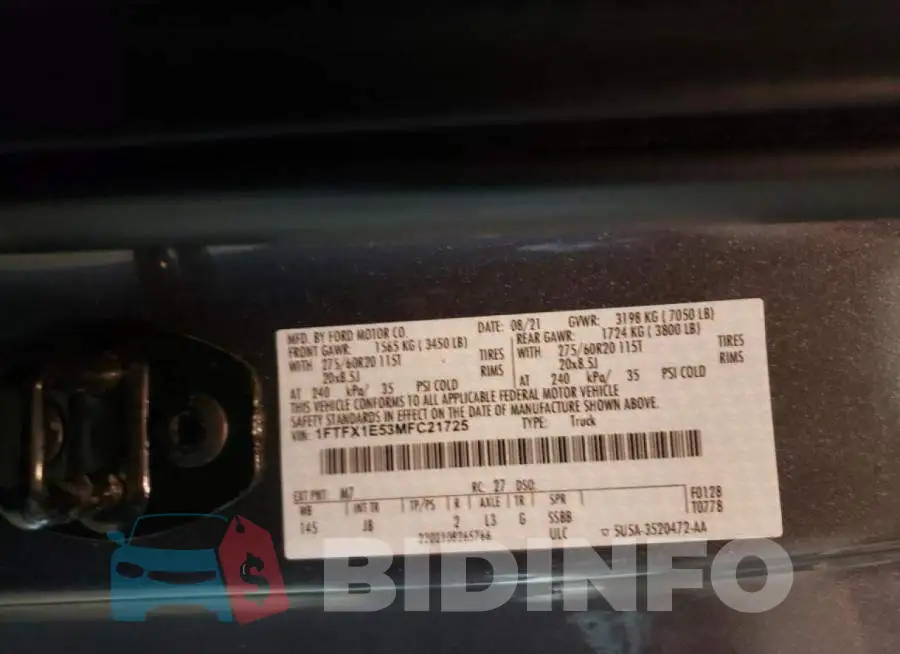 1FTFX1E53MFC21725 Photo# 10