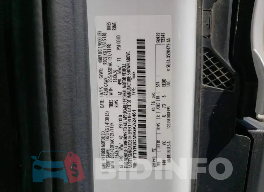 1FTYR2CM9GKA24461 Photo# 10