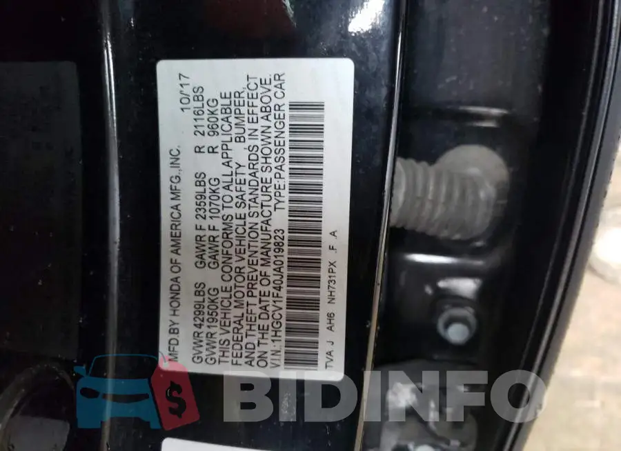 1HGCV1F40JA019823 Photo# 10