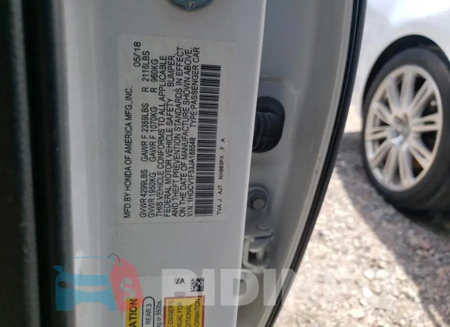 1HGCV1F53JA188548 Photo# 10