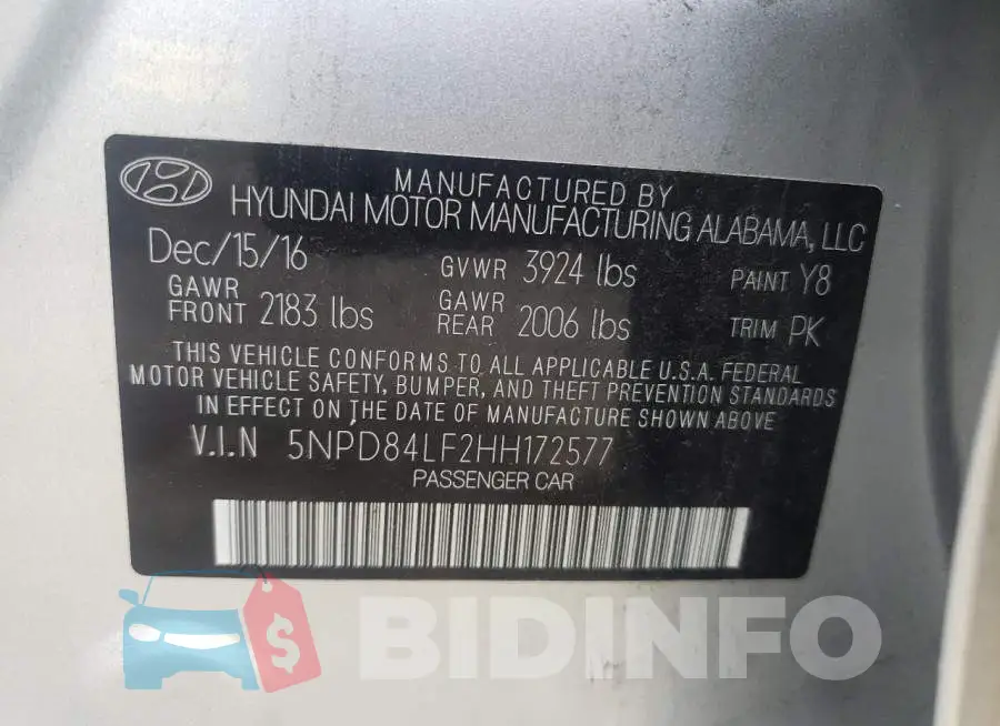 5NPD84LF2HH172577 Photo# 10