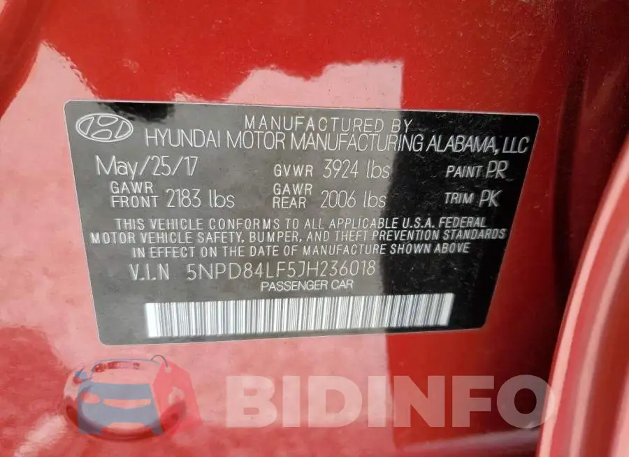 5NPD84LF5JH236018 Photo# 10