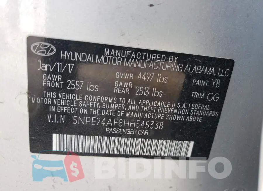 5NPE24AF8HH545338 Photo# 10