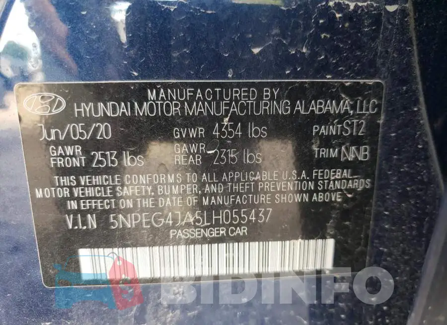 5NPEG4JA5LH055437 Photo# 10