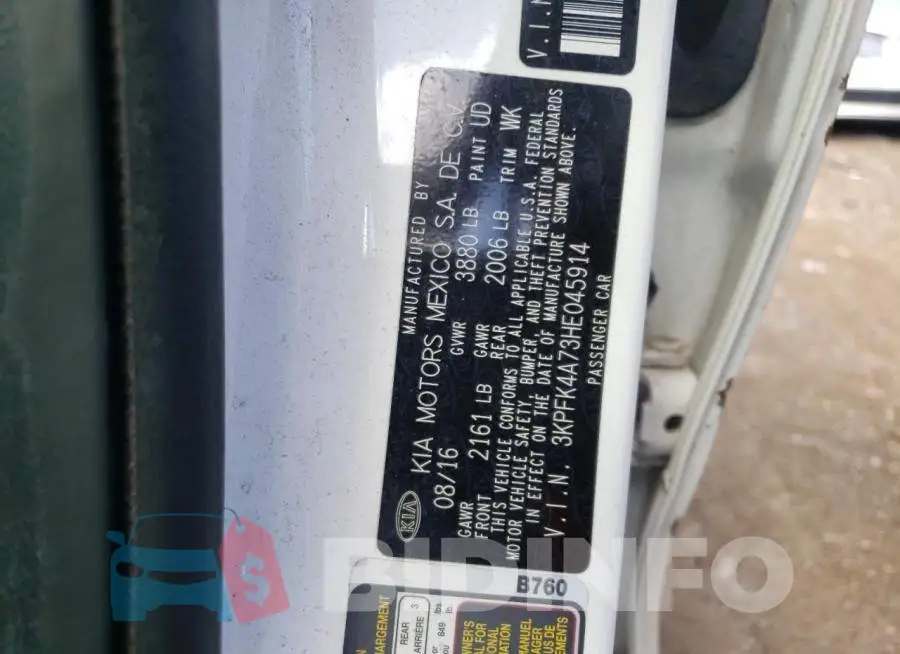 3KPFK4A73HE045914 Photo# 10