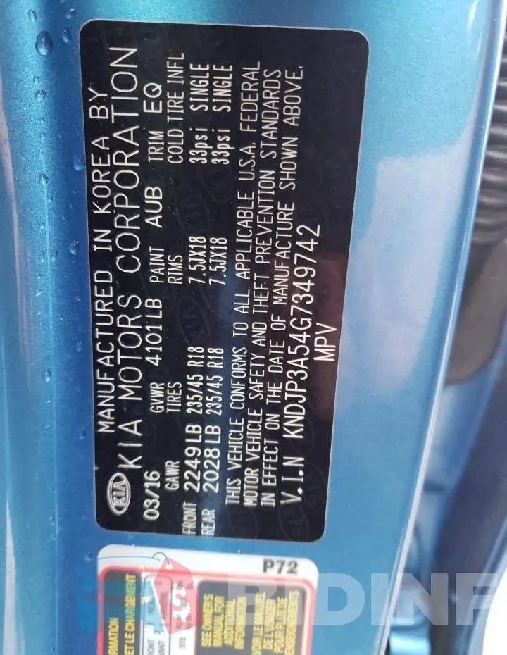 KNDJP3A54G7349742 Photo# 10