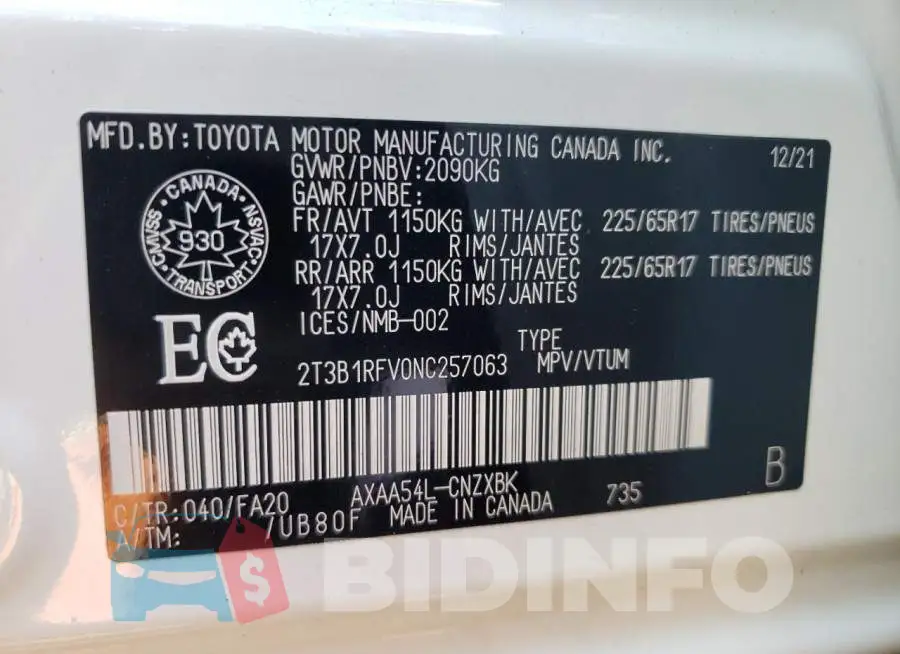 2T3B1RFV0NC257063 Photo# 10