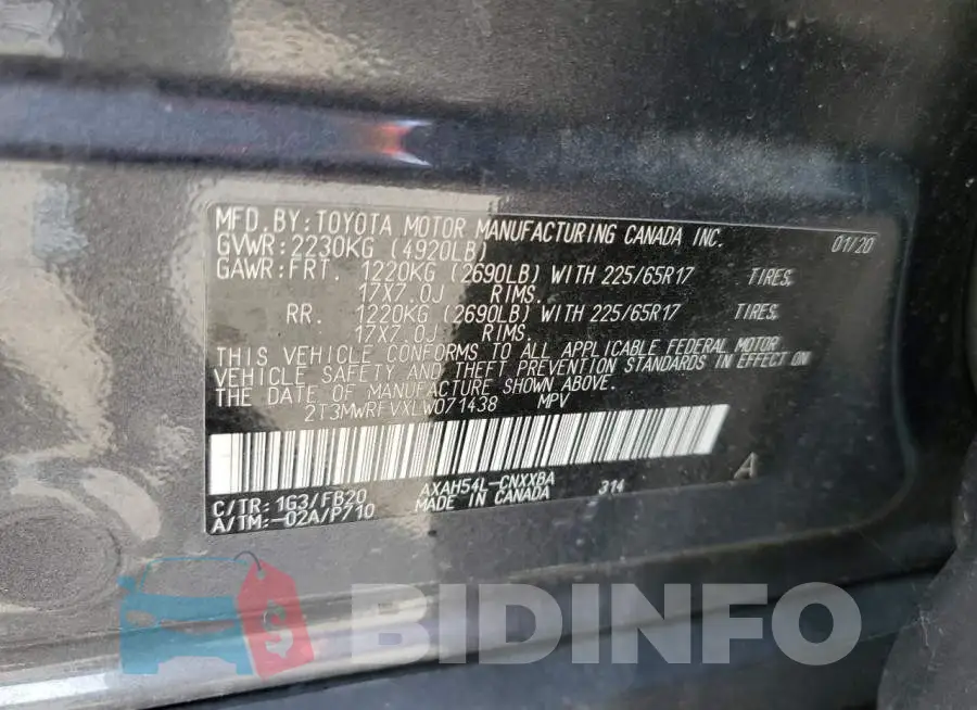 2T3MWRFVXLW071438 Photo# 10