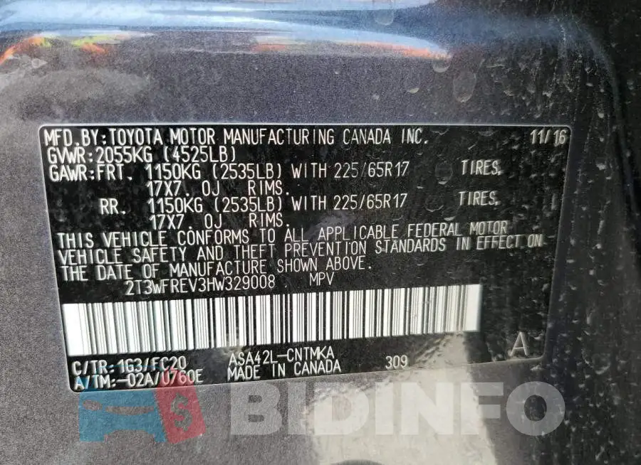 2T3WFREV3HW329008 Photo# 10