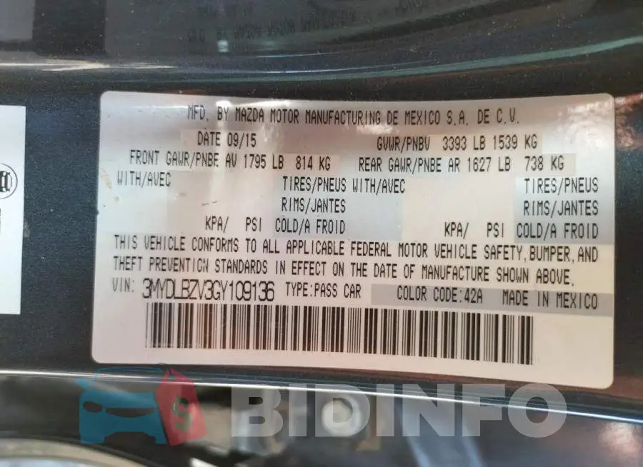 3MYDLBZV3GY109136 Photo# 10