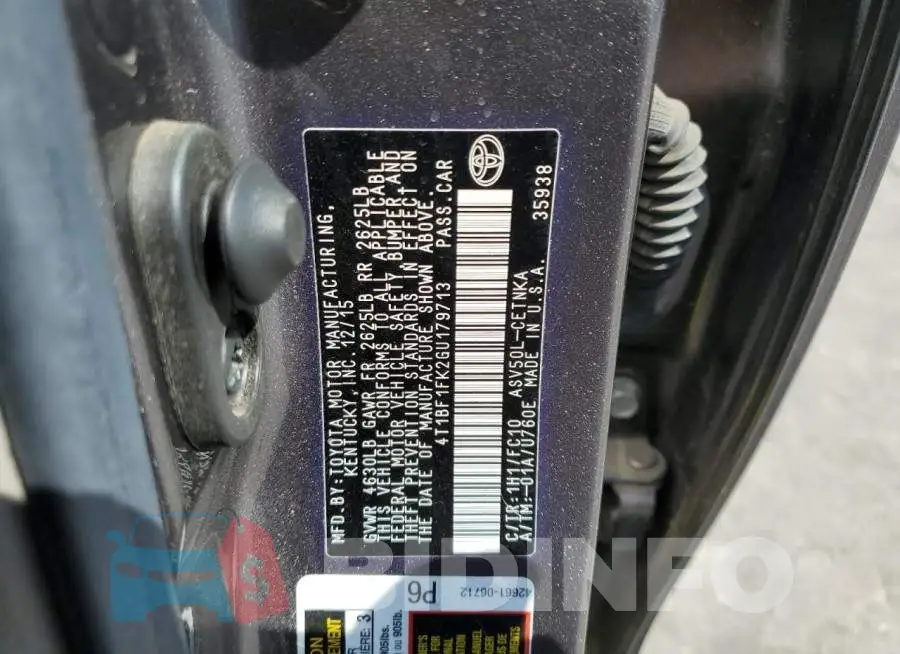 4T1BF1FK2GU179713 Photo# 10