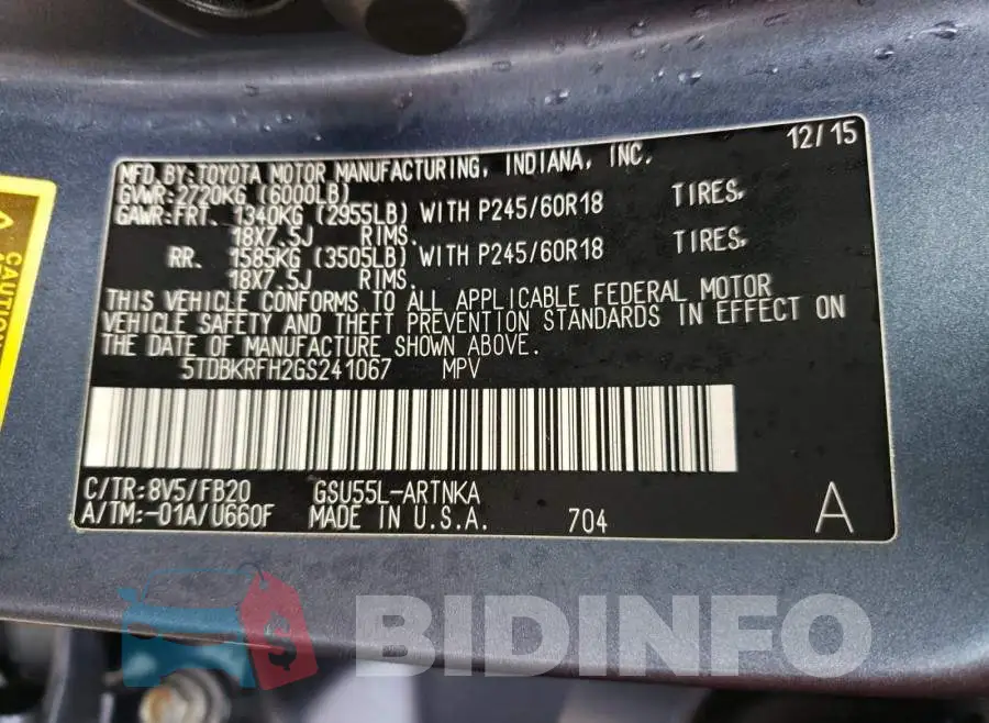 5TDBKRFH2GS241067 Photo# 10