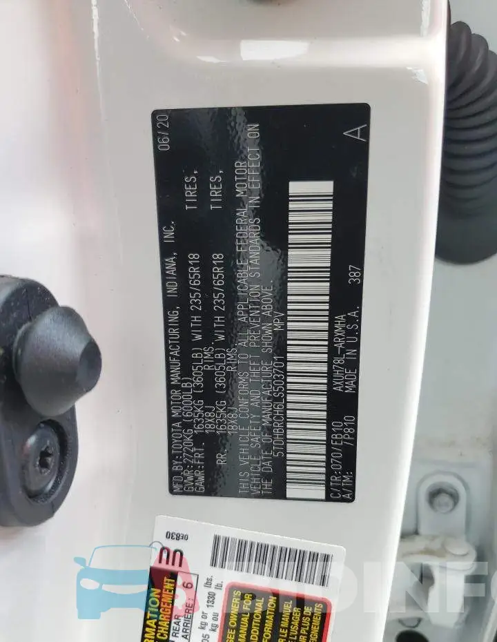 5TDHBRCH6LS503701 Photo# 10