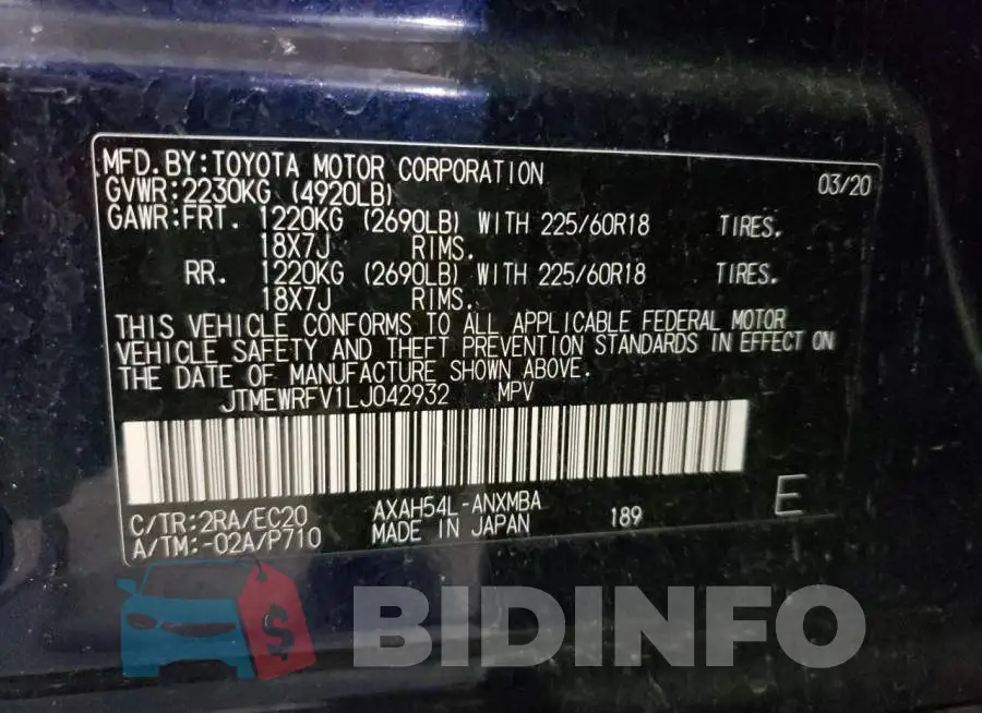 JTMEWRFV1LJ042932 Photo# 10