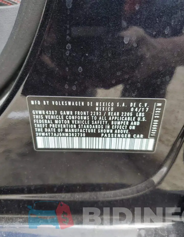 3VW4T7AJ5HM362730 Photo# 10