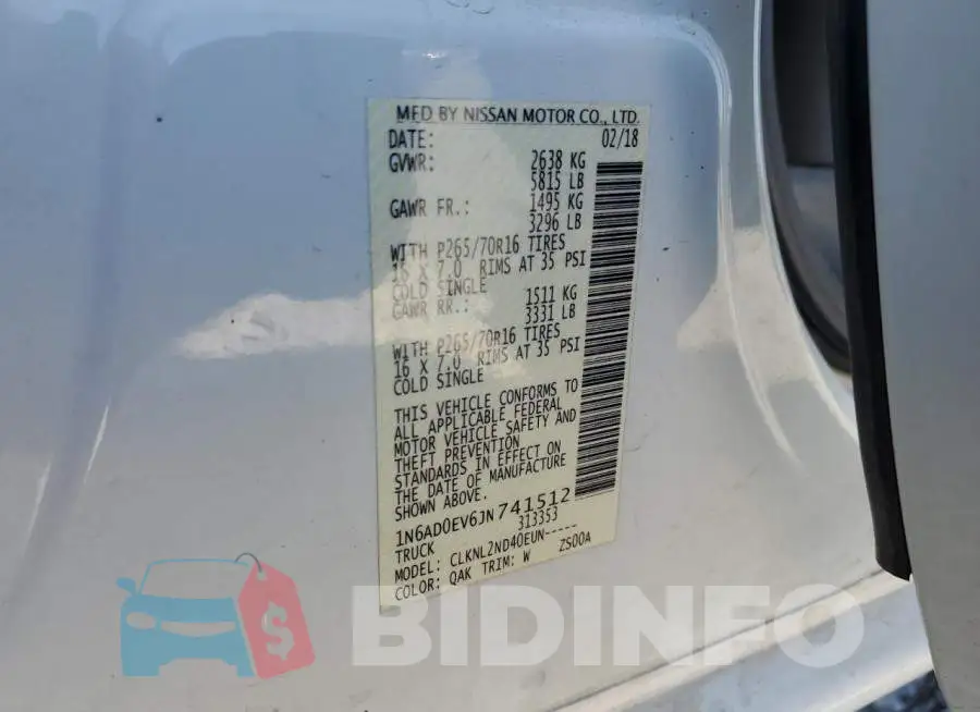 1N6AD0EV6JN741512 Photo# 10