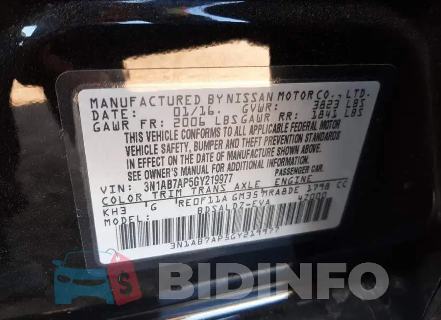 3N1AB7AP5GY219977 Photo# 10