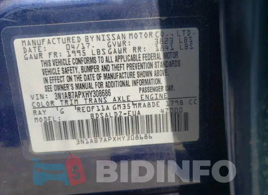 3N1AB7APXHY308686 Photo# 10