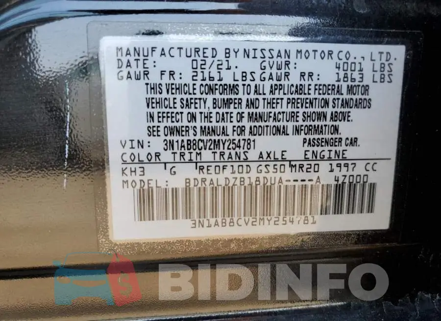 3N1AB8CV2MY254781 Photo# 10