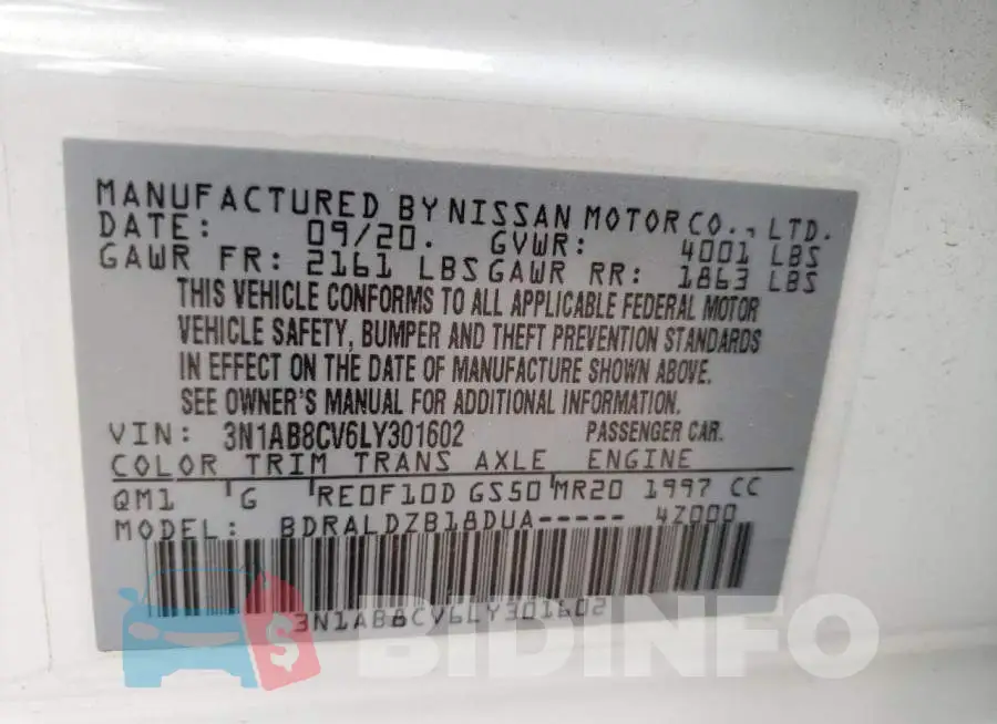 3N1AB8CV6LY301602 Photo# 10