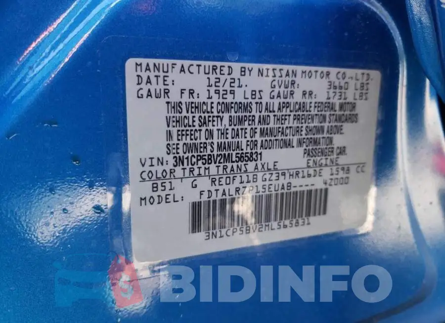 3N1CP5BV2ML565831 Photo# 10