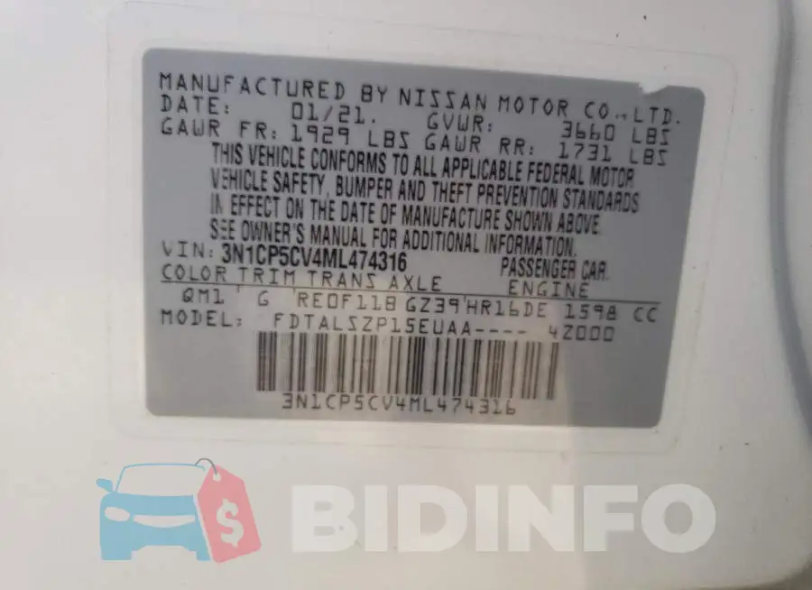 3N1CP5CV4ML474316 Photo# 10