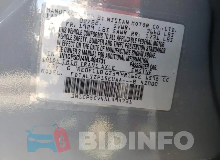 3N1CP5CV4NL494731 Photo# 10