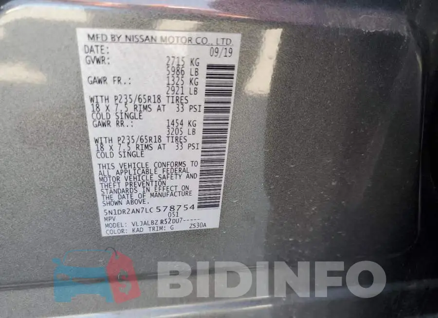 5N1DR2AN7LC578754 Photo# 10