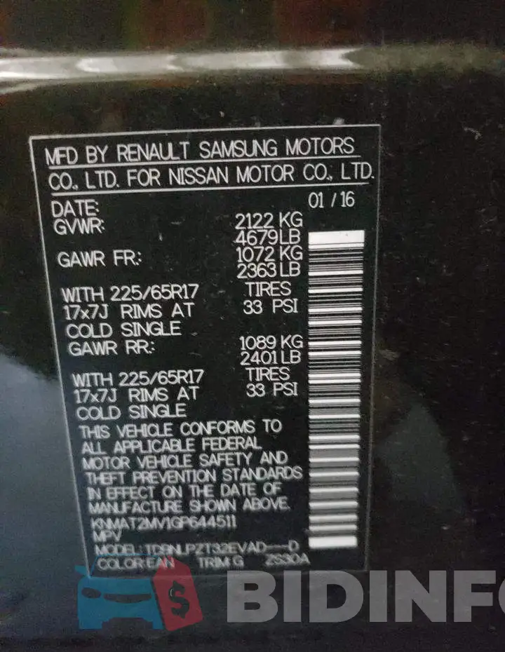 KNMAT2MV1GP644511 Photo# 10