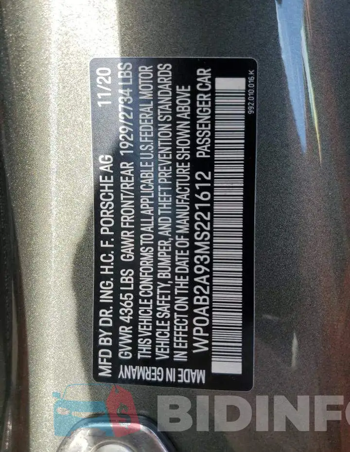WP0AB2A93MS221612 Photo# 10