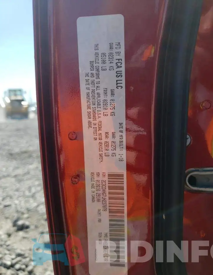 2C3CDXHG7JH237078 Photo# 10