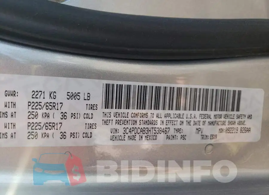 3C4PDCAB3HT538467 Photo# 10