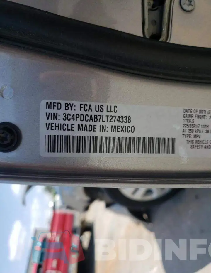 3C4PDCAB7LT274338 Photo# 10